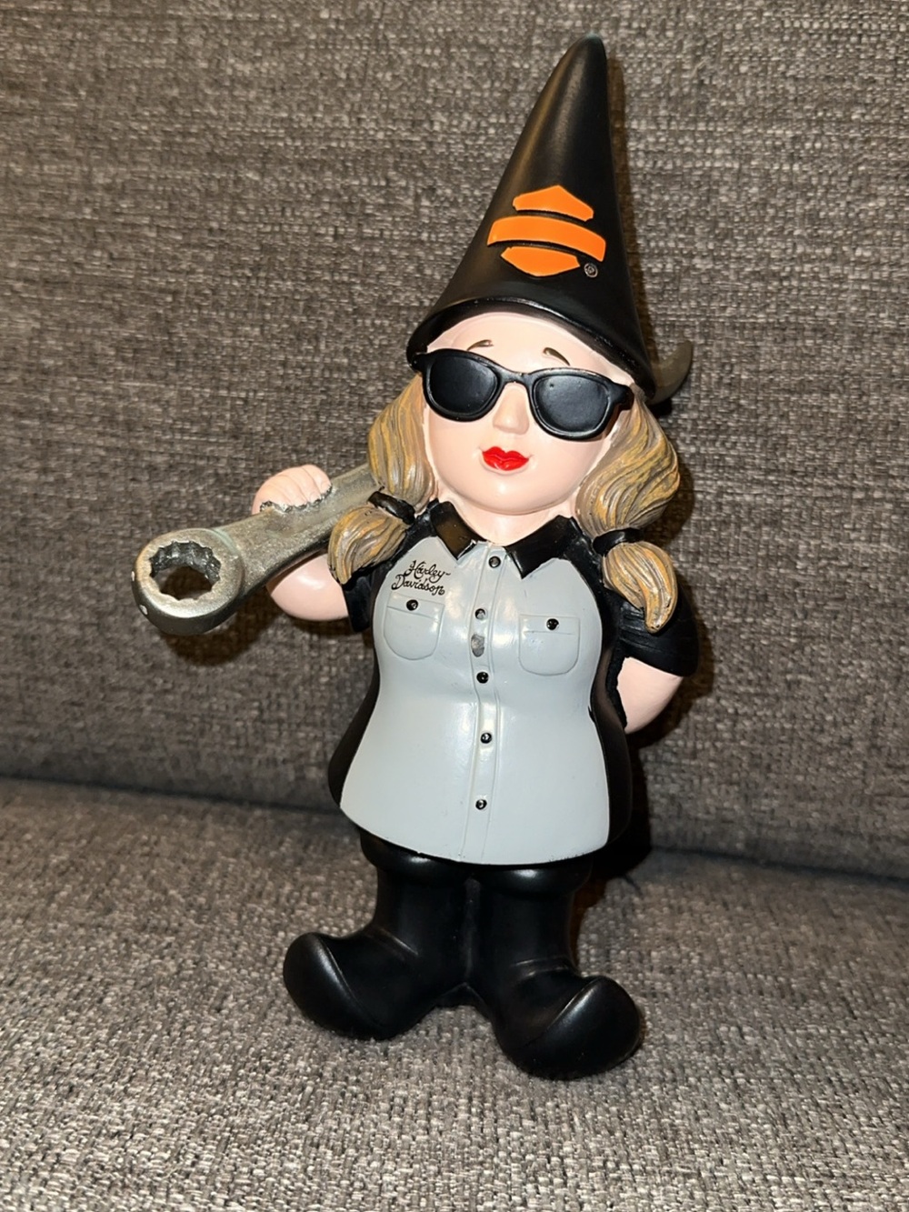 Harley-Davidson Mechanic Lady Garden Gnome